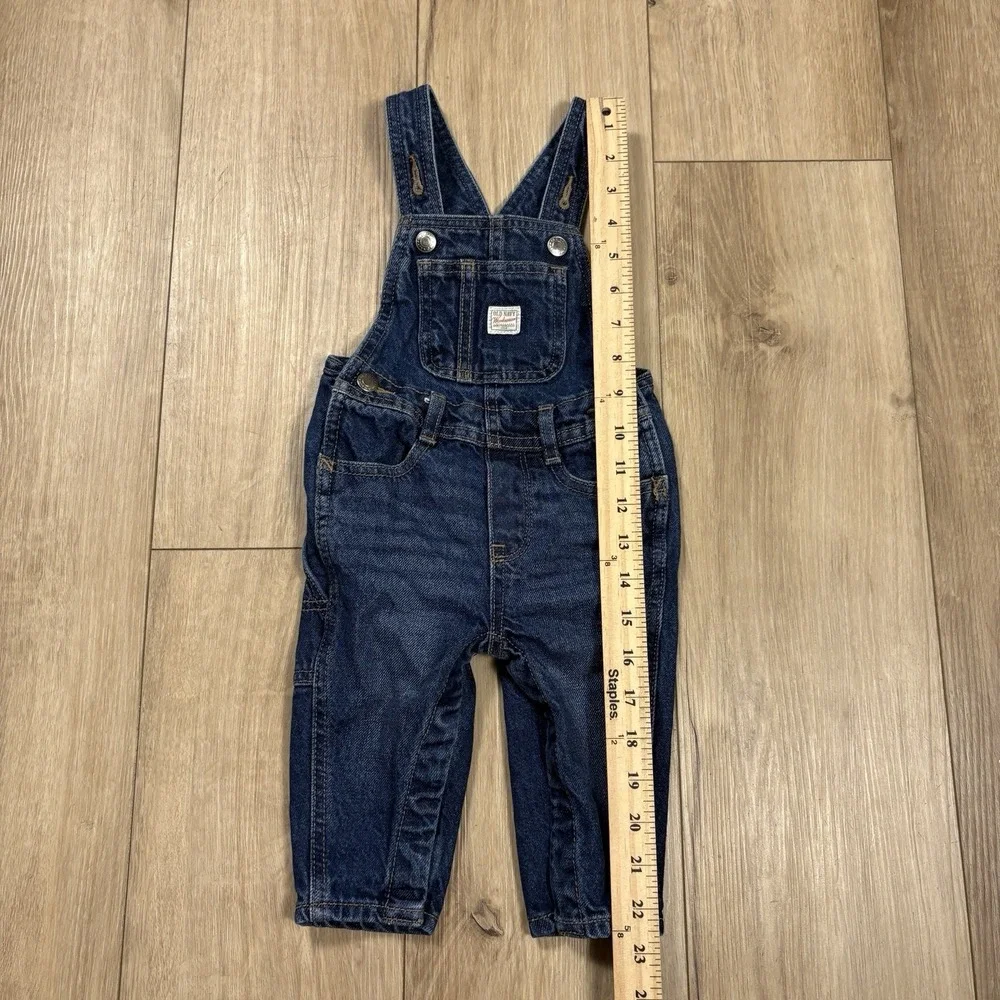 Old Navy Workwear Denim Bib Overalls Baby Youth 6-12 Months